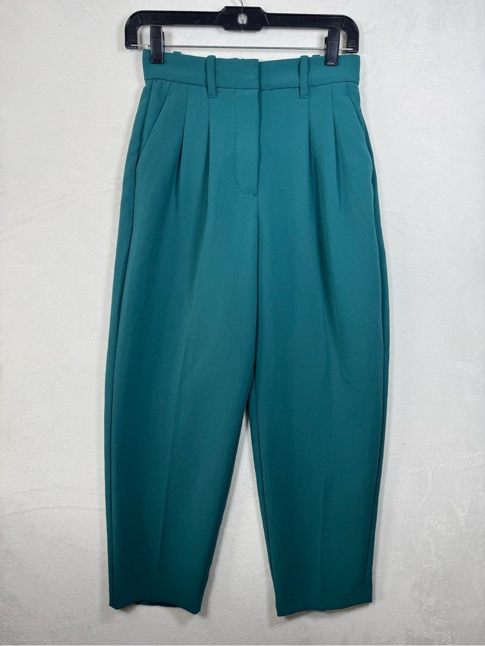 Wilfred Carrot Pants Teal High-Rise Pleated Trousers size 0